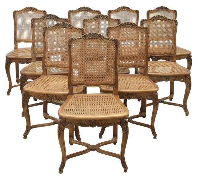 Appraisal: lot of French Louis XV style dining chairs early th