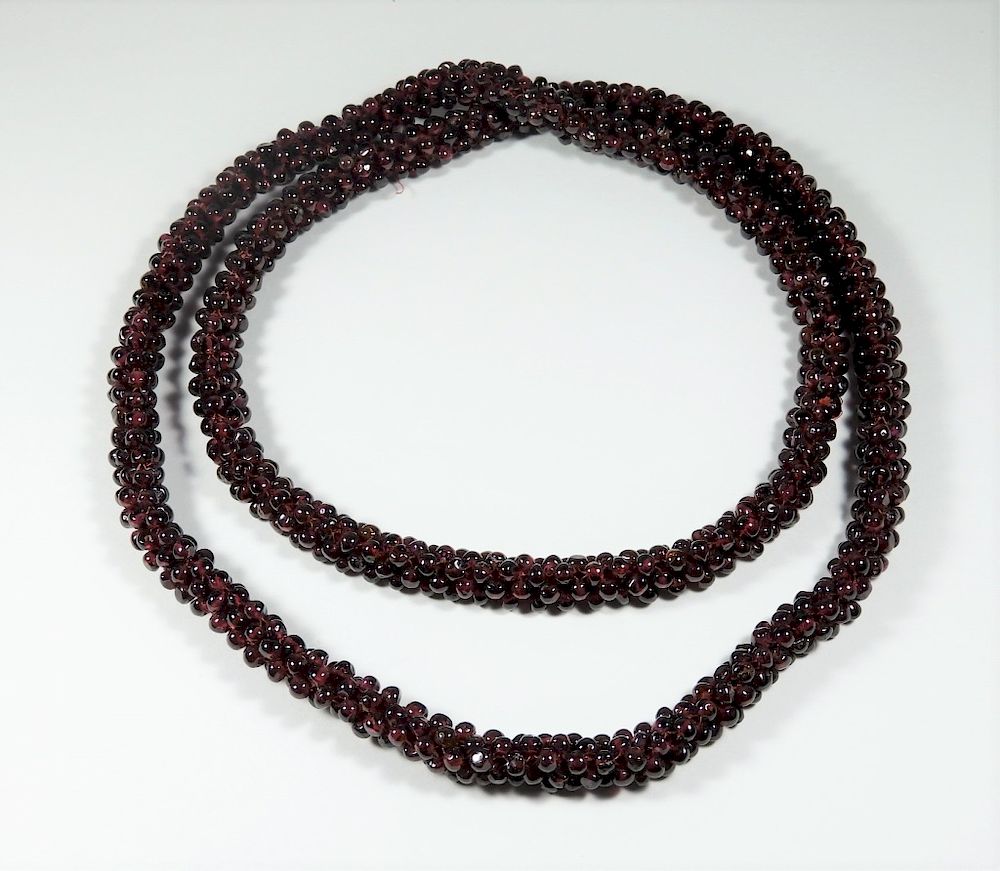 Appraisal: European Spheroid Amethyst Bead Necklace Europe th Century Multi-beaded strand