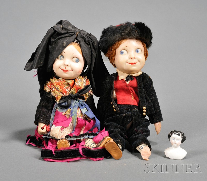 Appraisal: Pair of Hansi Dolls France early th century Alsace boy