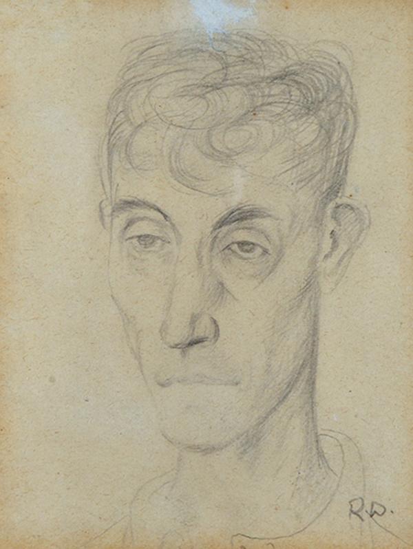 Appraisal: RUSSELL DRYSDALE - Portrait of a Man pencil on paper