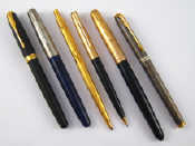 Appraisal: Parker pens A pen and pencil gold plated caps a