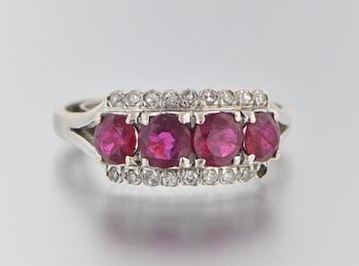 Appraisal: A Ladies' Ruby and Diamond Ring k white gold ring