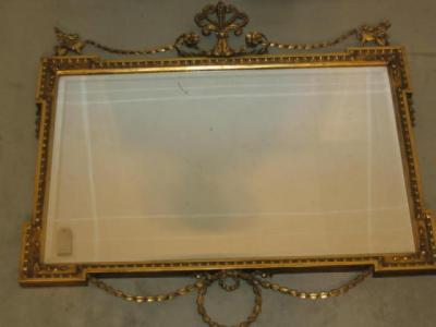 Appraisal: AN EDWARDIAN GILT WOOD AND GESSO WALL MIRROR of carved