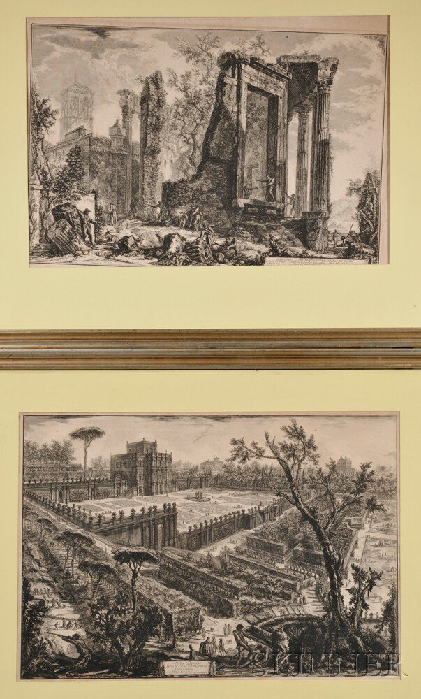 Appraisal: Giovanni Battista Piranesi Italian - Four Engravings Veduta della Piazza