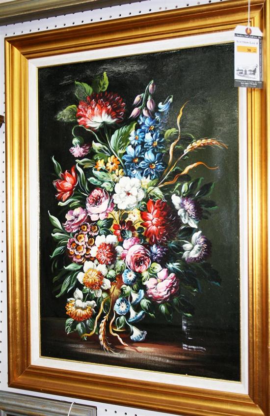 Appraisal: Antoine Monnoyer manner of French - FLORAL STILL LIFE oil