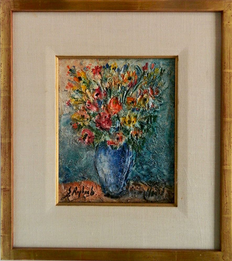 Appraisal: th c Contemporary School oil th c Contemporary School- Floral