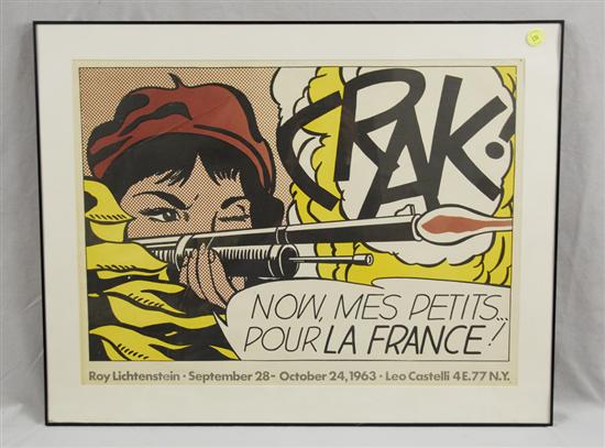 Appraisal: ROY LICHTENSTEIN American - CRAK NOW MES PETITS color exhibition