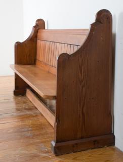 Appraisal: Solid Wood Church Pew Solid wood church pew ideal length