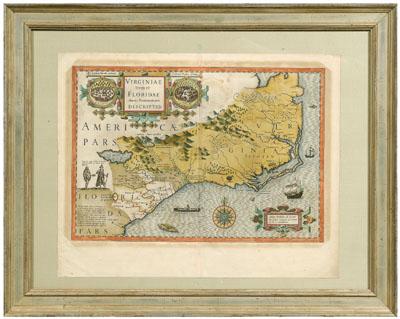 Appraisal: th century map of Virginia Florida from Mercator s Atlas