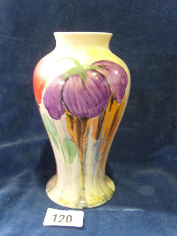 Appraisal: A Clarice Cliff Bizarre Delicia pattern vase of baluster shaped