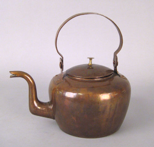 Appraisal: Pennsylvania copper kettle ca stamped P Schaum h