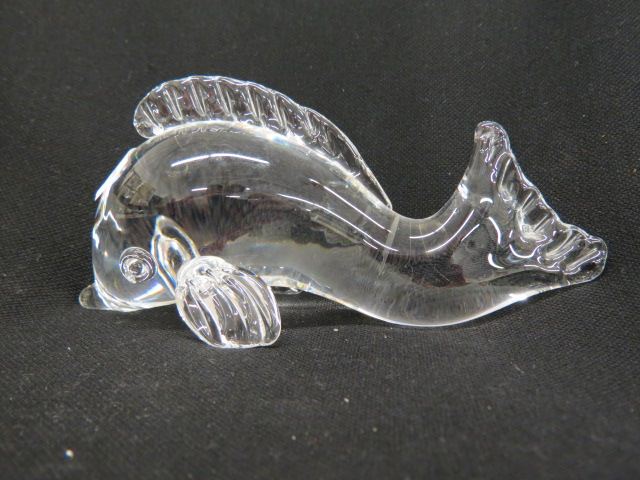 Appraisal: Steuben Crystal Figurine of a Fish long signed excellent