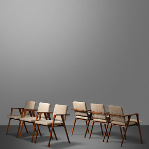 Appraisal: Franco Albini Italian - Set of Six Luisa Chairs Poggi