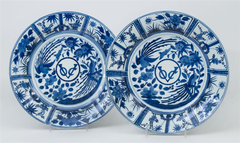 Appraisal: Pair of Arita Ware Blue and White Porcelain Chargers in