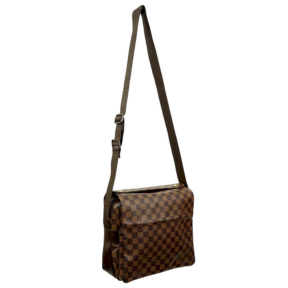 Appraisal: Louis Vuitton Brown Damier Ebene Naviglio Bag Louis Vuitton Brown