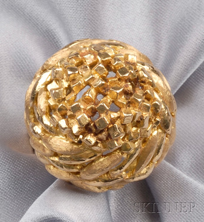 Appraisal: kt Gold Dome Ring of abstract form the high domed