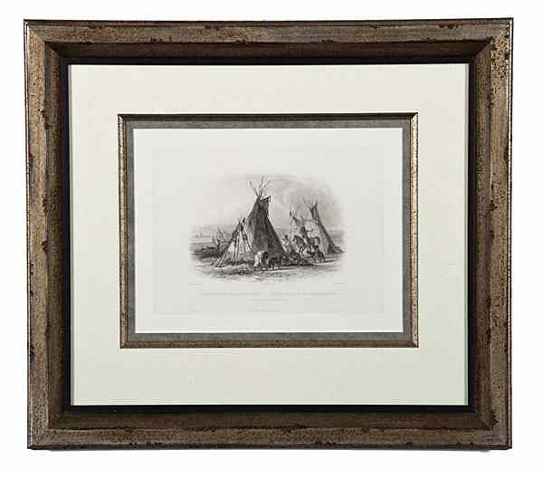 Appraisal: Karl Bodmer Etching Vig XVI A Skin Lodge of an