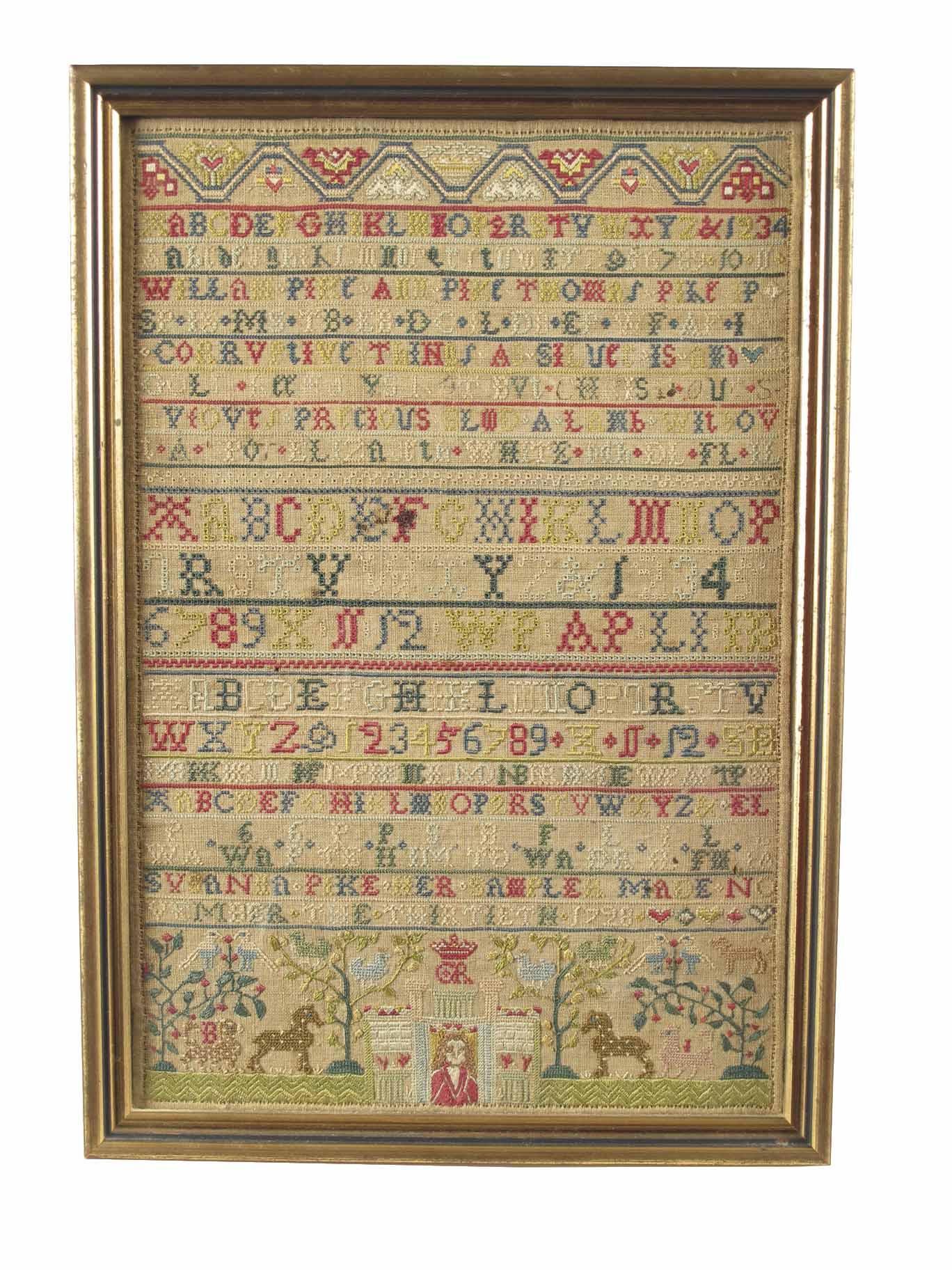 Appraisal: A George III alphabet sampler