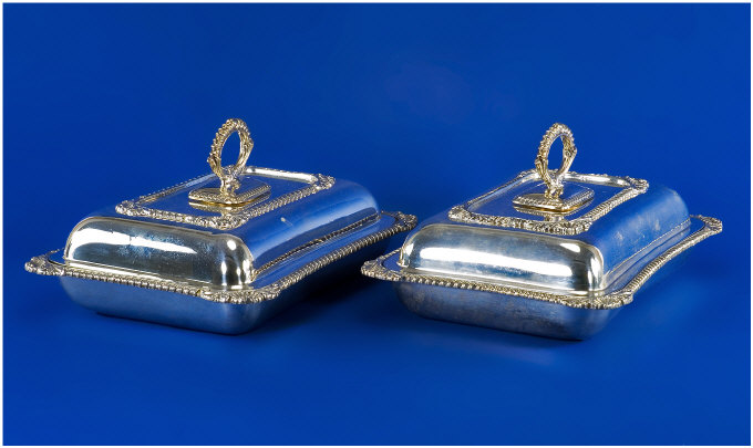 Appraisal: A Pair of Silver Plated Entree Dishes and Covers With