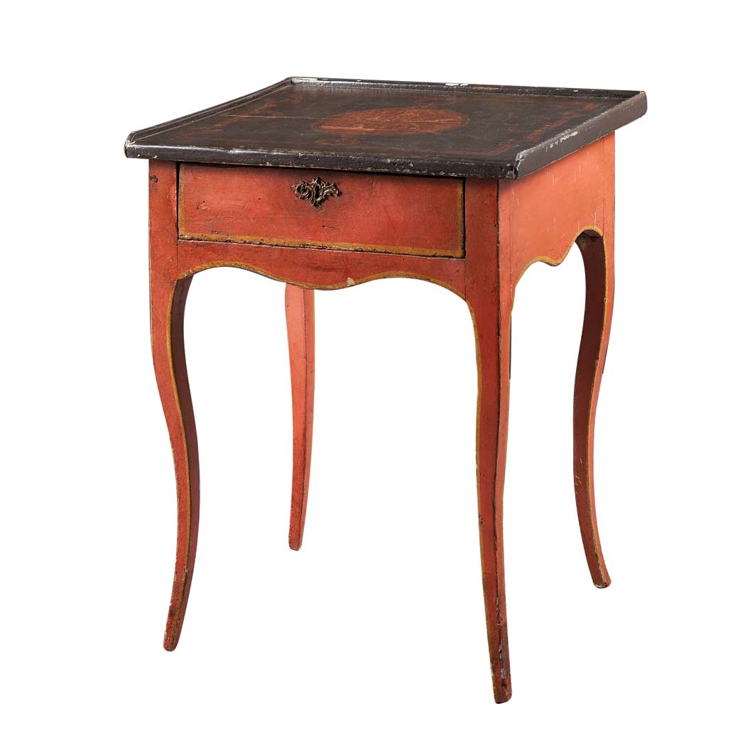 Appraisal: Louis XV Painted Table a Ecrire Mid th century The