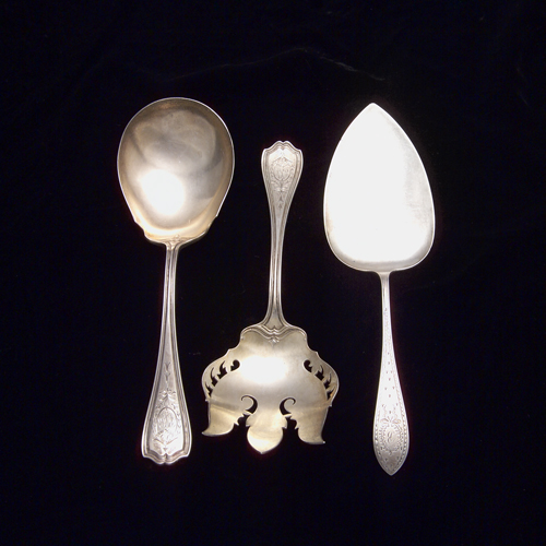 Appraisal: Sterling salad set and souffle server t o