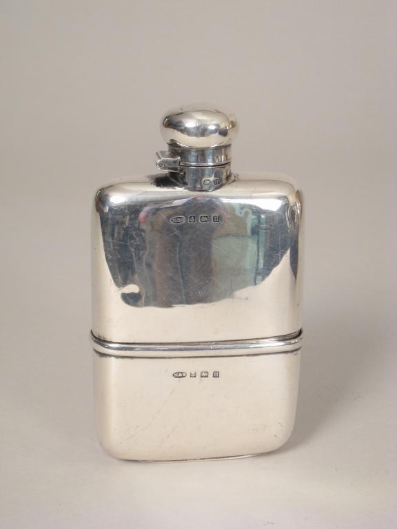 Appraisal: A George V rectangular Hip Flask with detachable base Birmingham