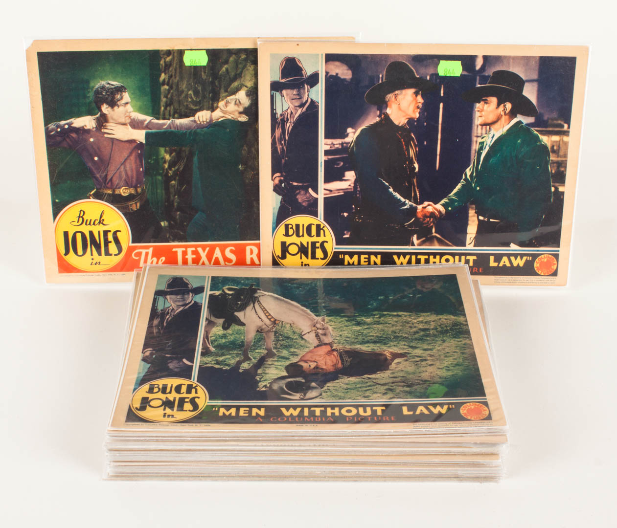 Appraisal: Buck Jones movie lobby cards s Columbia and Universal Studios