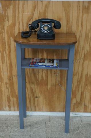 Appraisal: Vintage Oak Telephone Table with Shelf Refinished with natural oak