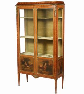 Appraisal: FRENCH STYLE VITRINE Custom Louis XV Style Display Cabinet by