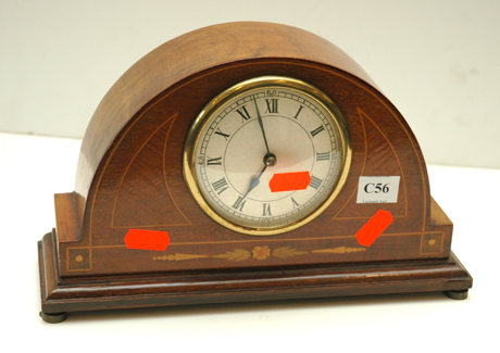 Appraisal: STRING INLAID MAHOGANY CASED TABLE CLOCK