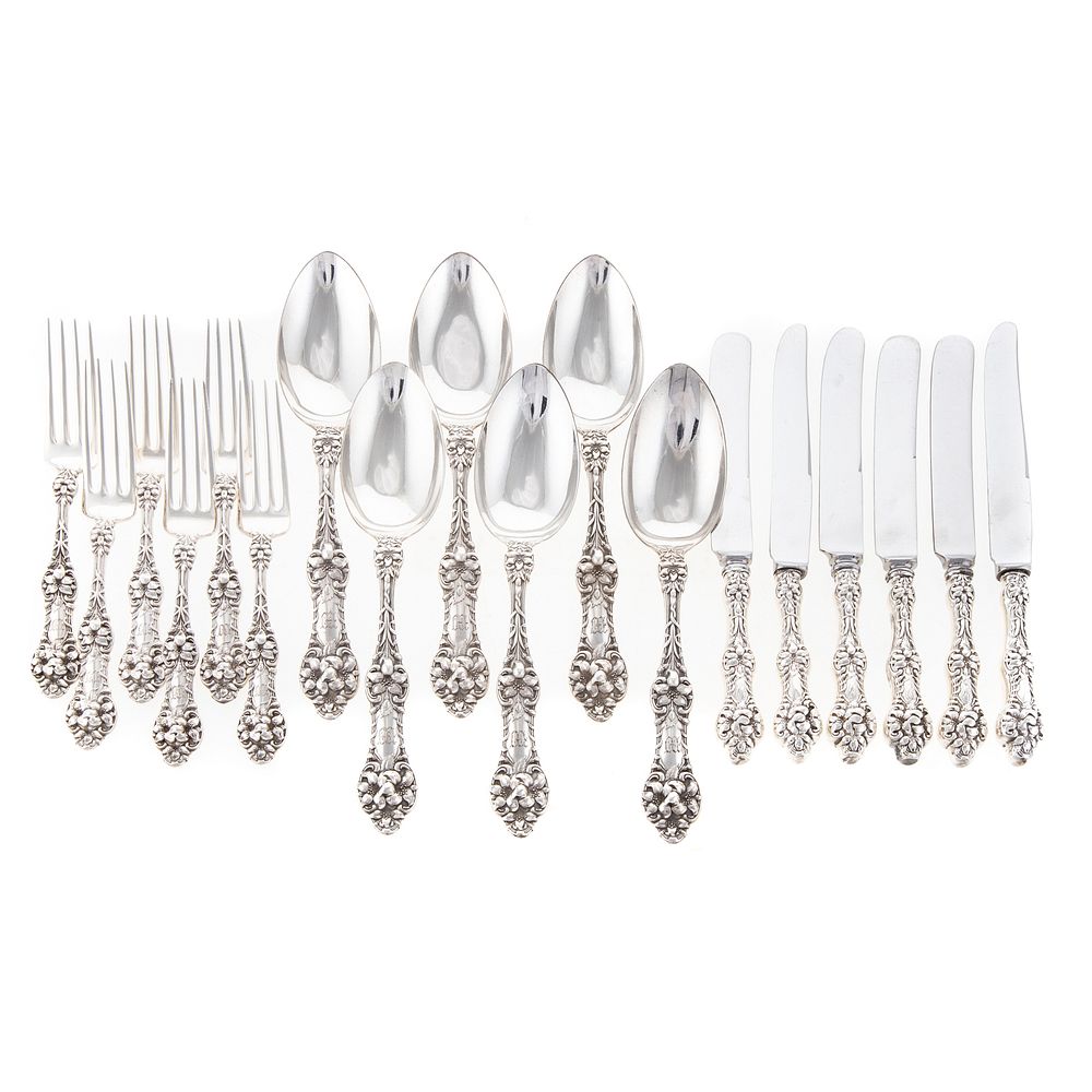 Appraisal: Alvin Sterling Orange Blossom Flatware Including six knives six forks