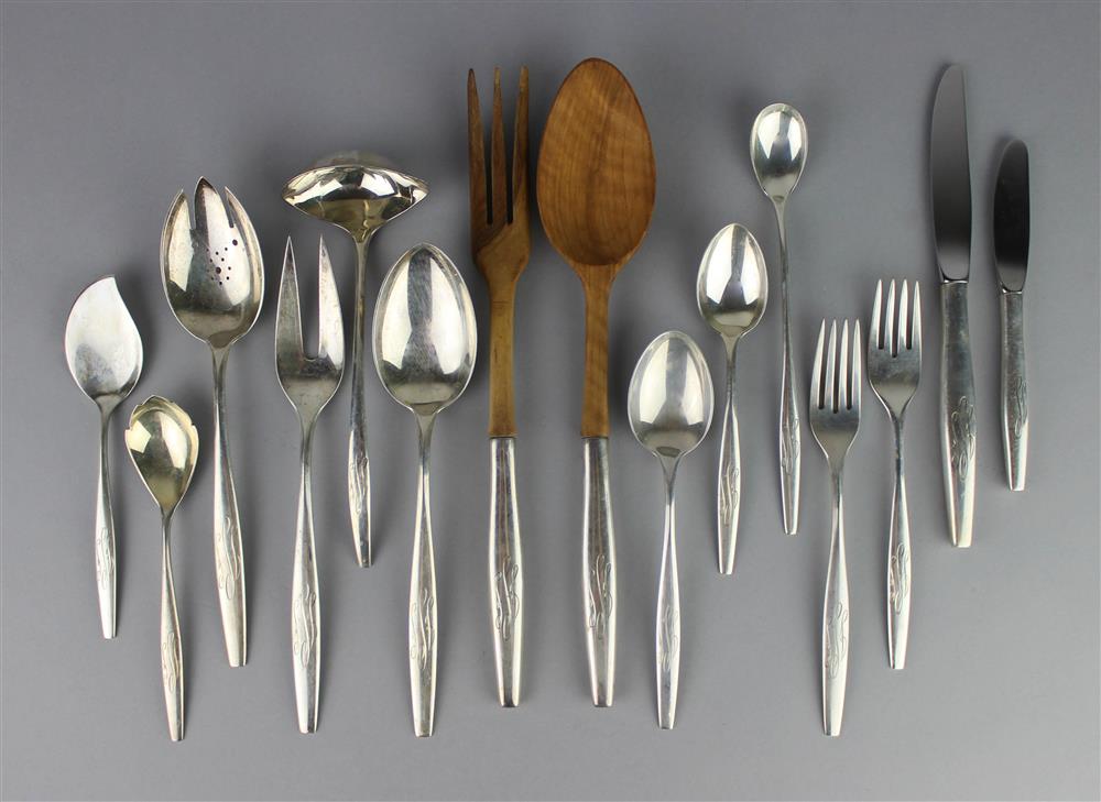 Appraisal: S KIRK SON 'SIGNET' PATTERN SILVER PART FLATWARE SERVICE monogrammed