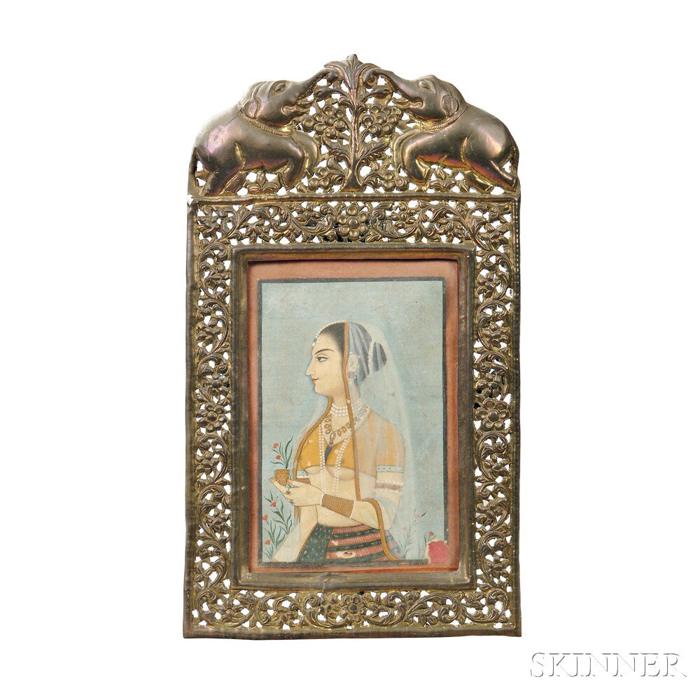 Appraisal: Miniature Portrait of a Lady India th century opaque color