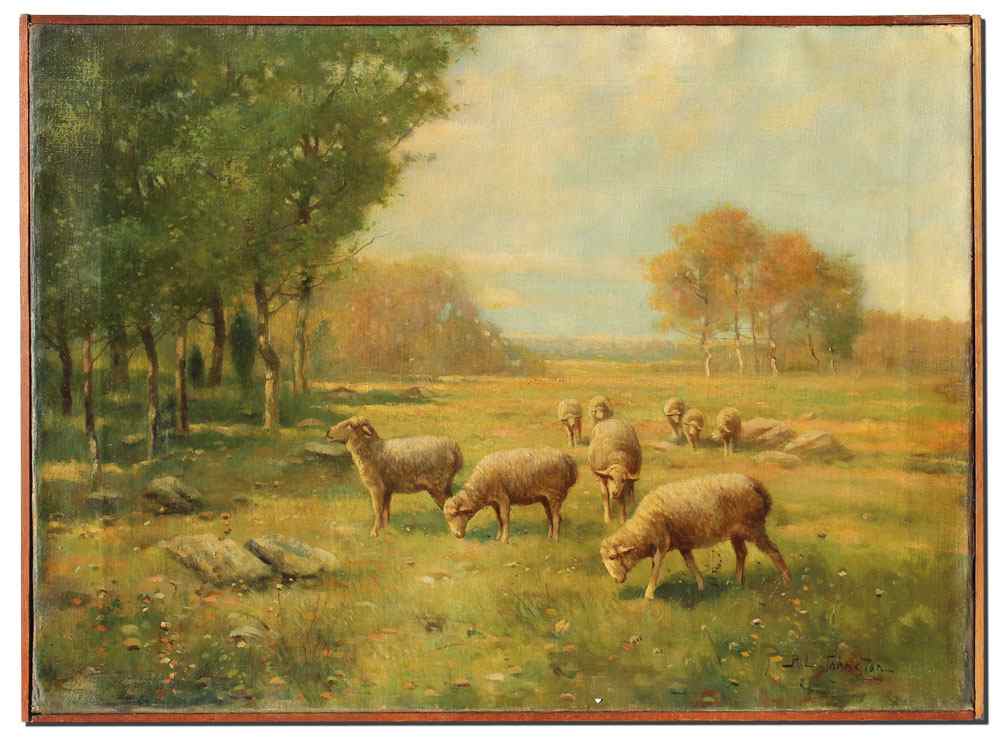 Appraisal: JOHNSTON Ruben Le Grand American - Flock Of Sheep In