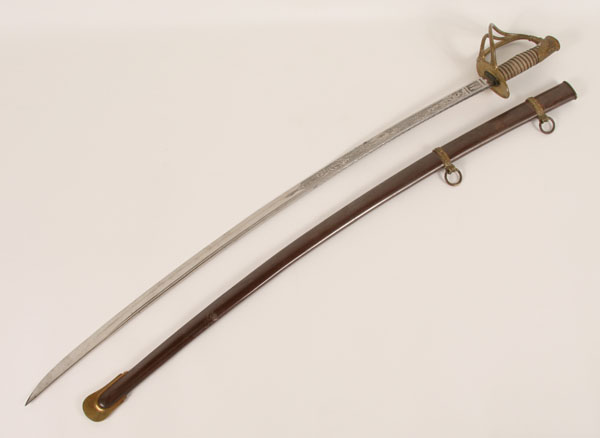 Appraisal: French light cavalry sword sabre with scabbard mid th C