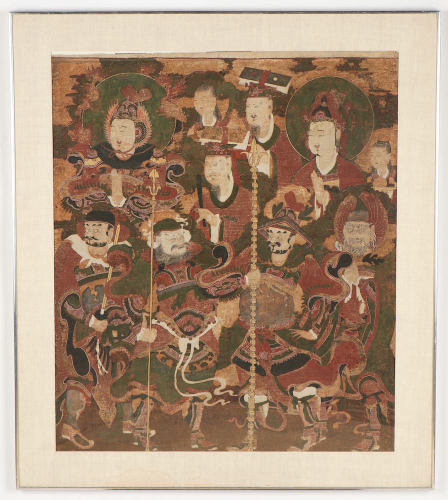 Appraisal: Antique Painting of Buddhist Celestial Figures Korea Antique Painting of