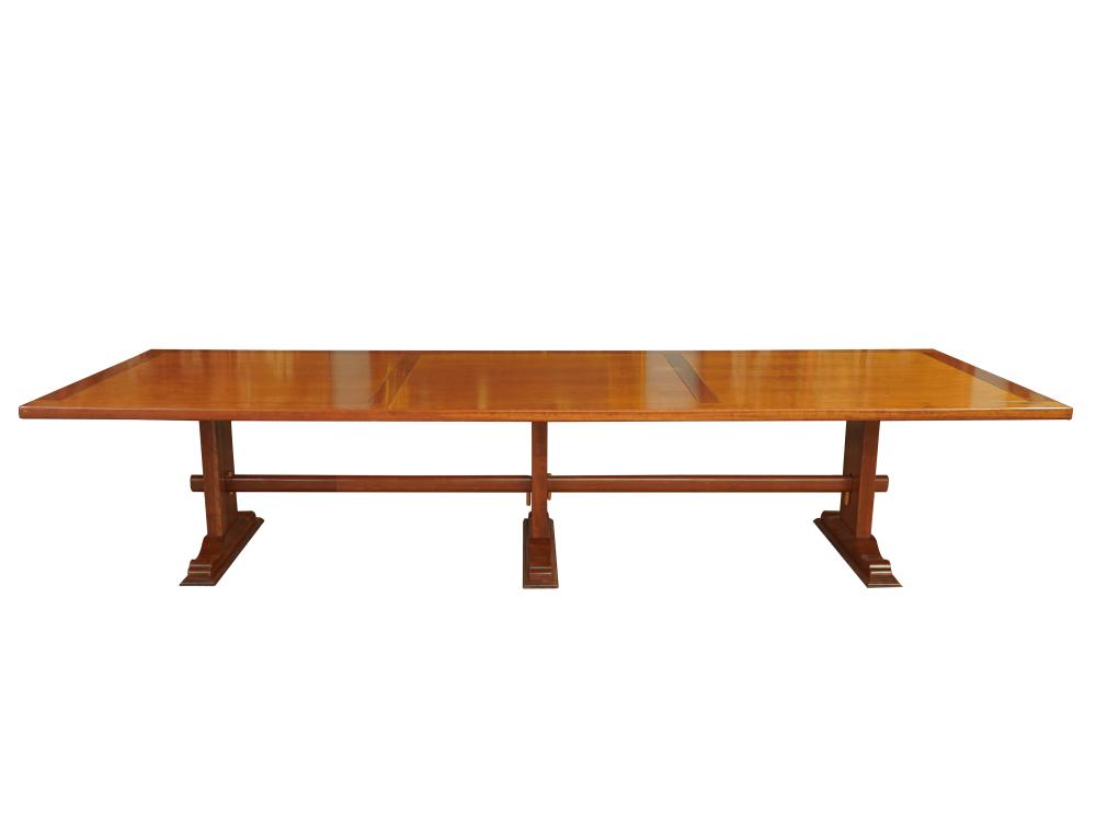 Appraisal: LARGE BAROQUE-STYLE WALNUT DINING TABLEcontemporary Condition minor wear overall good