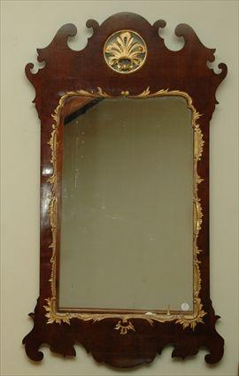 Appraisal: Chippendale Mahogany and Parcel-Gilt Mirror