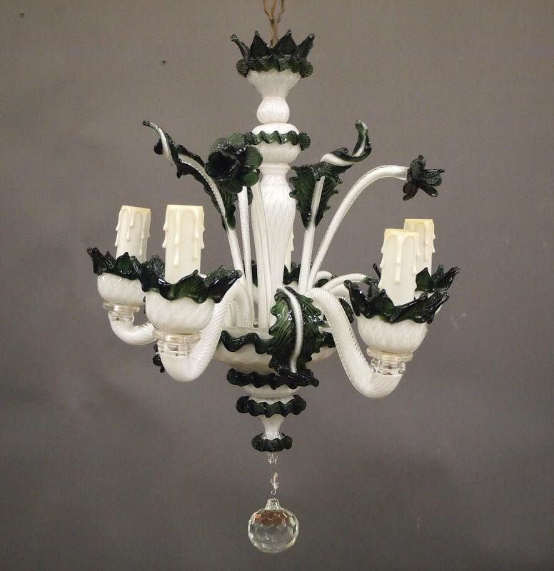 Appraisal: Venetian glass chandelier A mid th century Venetian glass five-light