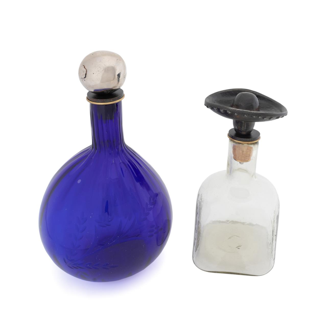 Appraisal: TWO JAN BARBOGLIO BLOWN GLASS DECANTERS Two Jan Barboglio blown