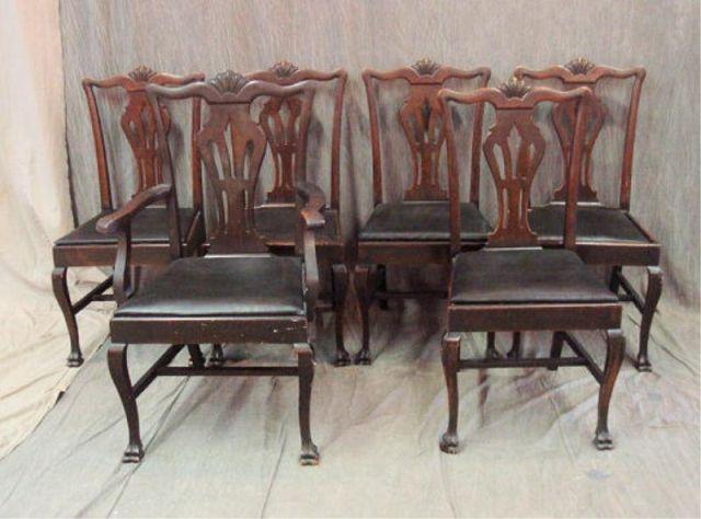 Appraisal: Set of Chippendale Style Chairs with Ball and Claw Feet