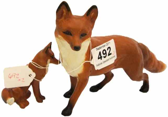 Appraisal: Beswick Standing Fox a and Seated Fox