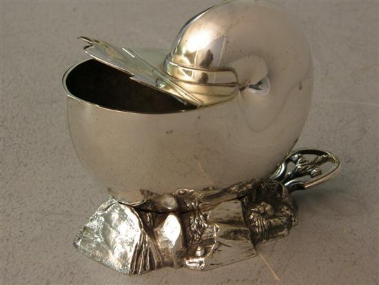 Appraisal: Victorian silver plated spoon warmer in the form of a