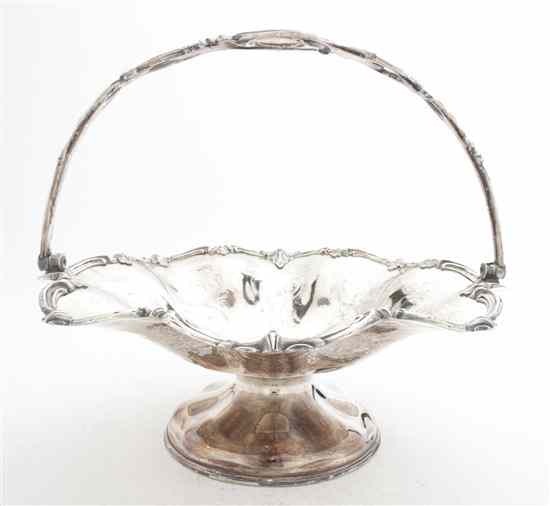 Appraisal: An English Silverplate Basket James Dixon Sons Sheffield having a