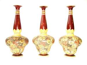 Appraisal: Trio of Doulton Lambeth Slater's Patent vases with squat bulbous