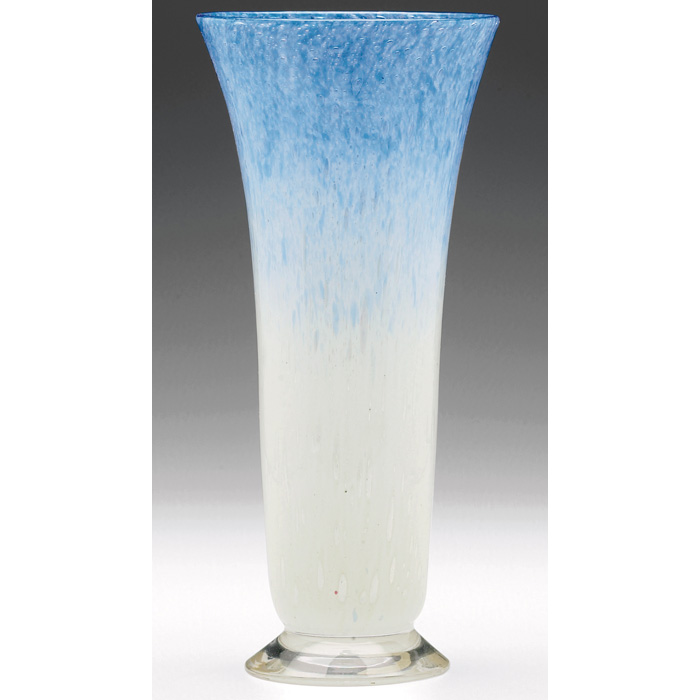 Appraisal: Steuben Cluthra vase cylindrical form in blue and white opaque