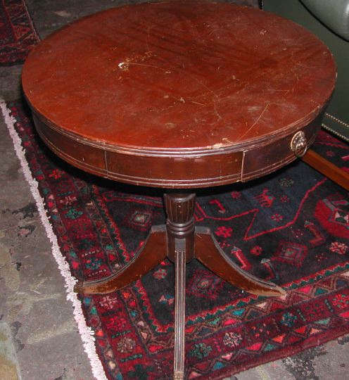 Appraisal: Regency-Style Mahogany Side Table of pedestal form the circular top