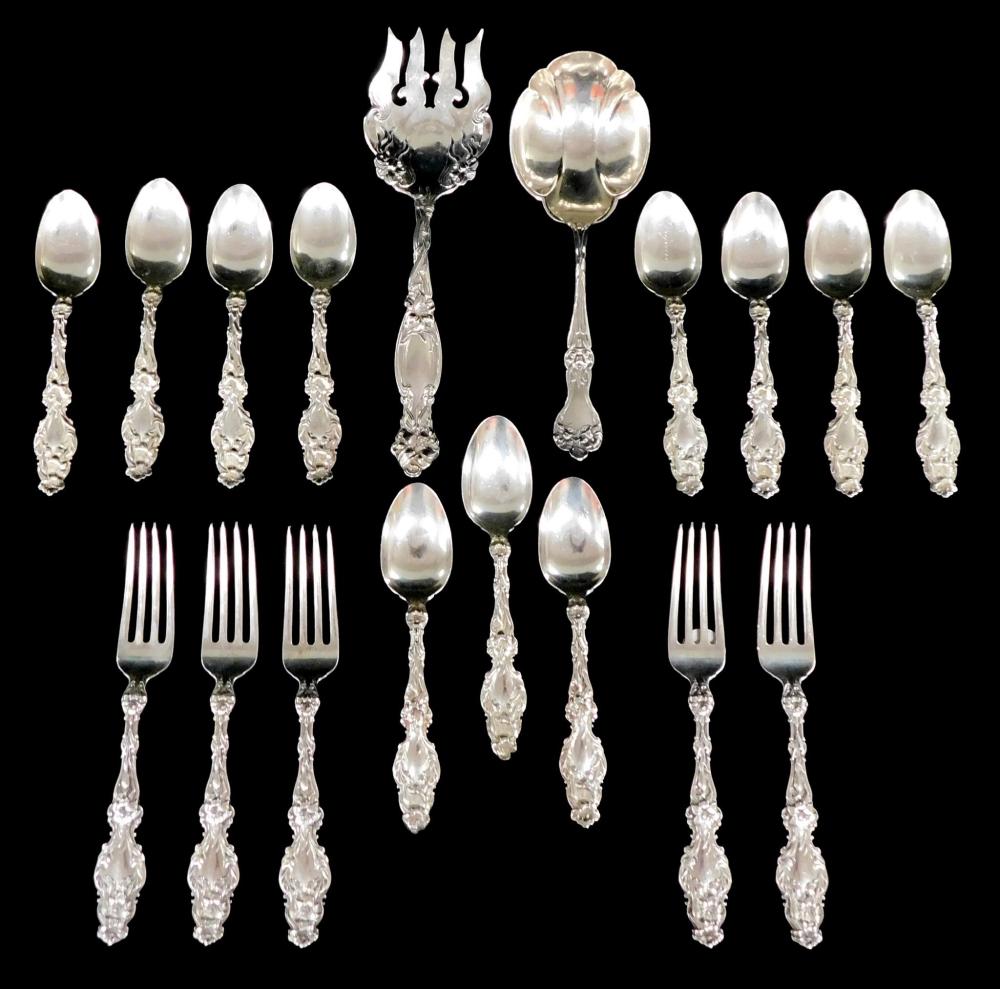 Appraisal: STERLING Eighteen pieces of American silver by Whiting Alvin and