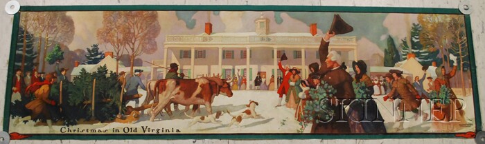 Appraisal: N C Wyeth Christmas in Old Virginia Interwoven Stocking Co