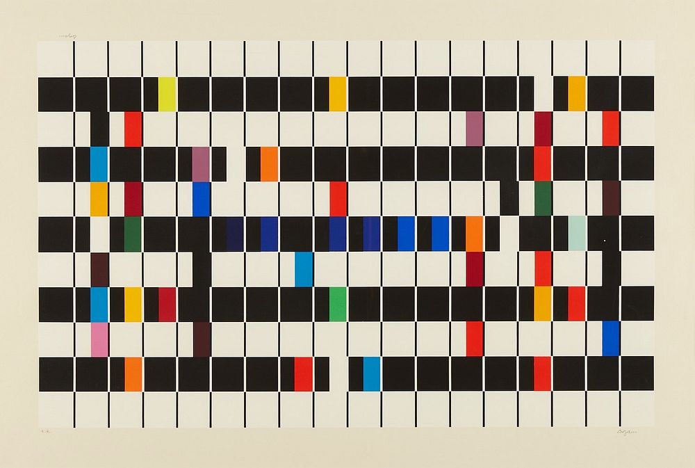 Appraisal: Yaacov Agam Multimag Silkscreen Yaacov Agam b Silkscreen on paper